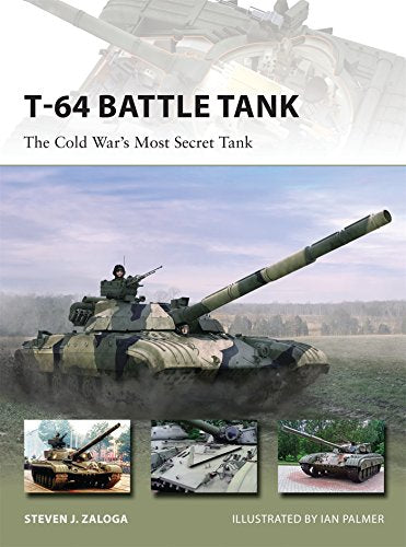 Book cover featuring a green and brown camouflaged T-64 battle tank.