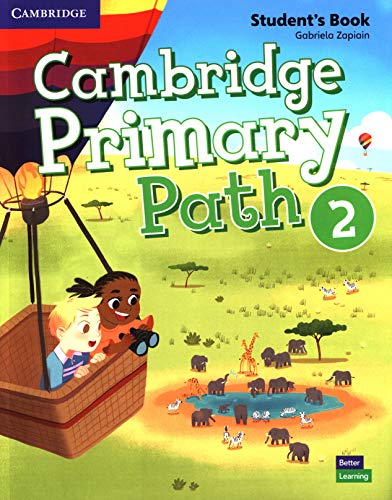 Cambridge Primary Path Level 2 student book cover with hot air balloon scene.