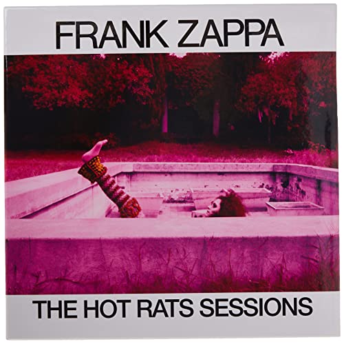 Frank Zappa’s “Hot Rats” CD cover with a pink and red image of rats.