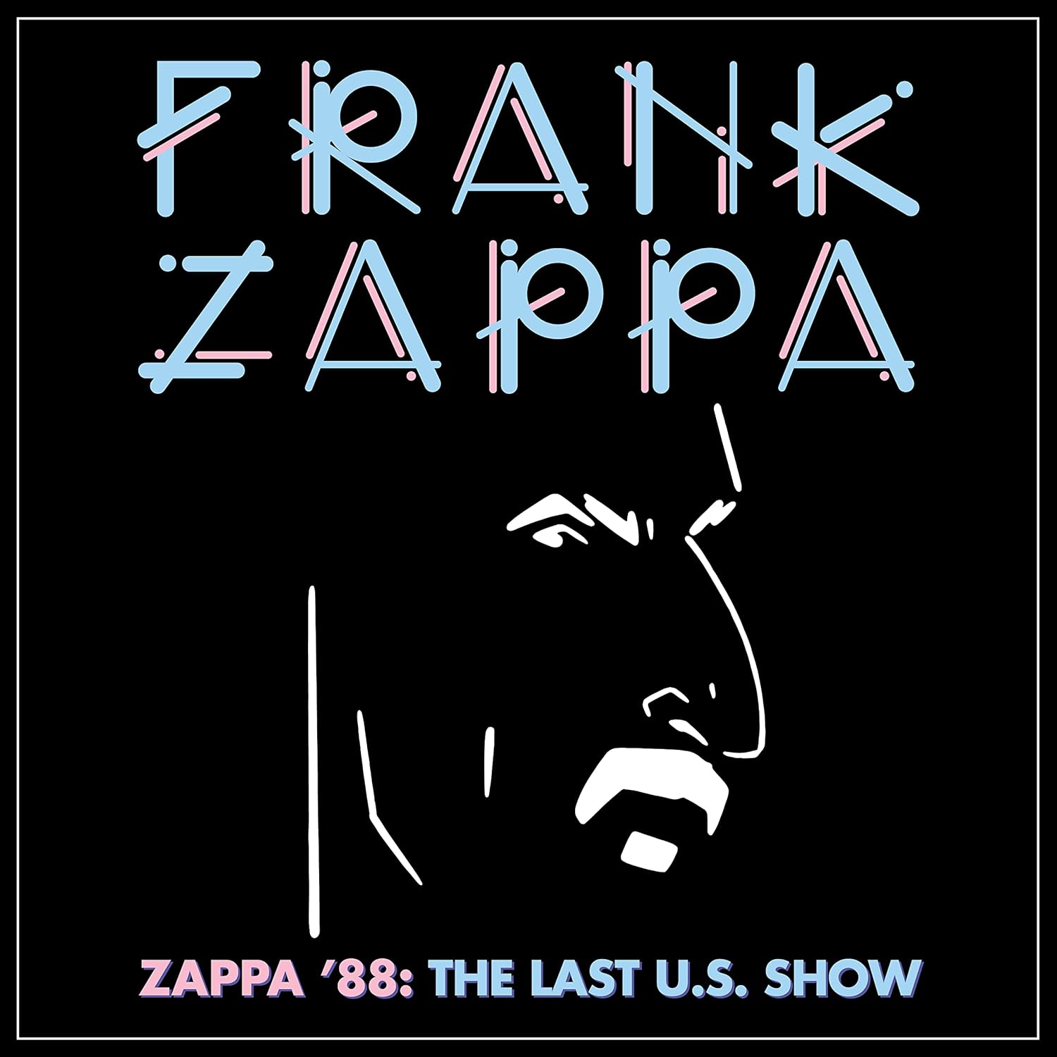 Album cover with Frank Zappa's name and a white line-art profile on black.
