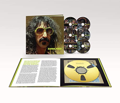 Frank Zappa album “Zappa/Erie” with CDs, reel-to-reel, and booklet.