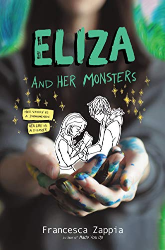 Book cover showing paint-stained hands holding a line-art illustration of two people.