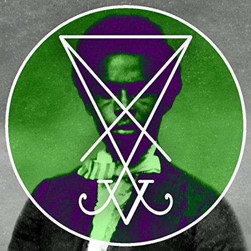 Circular album cover featuring a green-tinted portrait of a man with a white sigil.