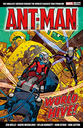 Ant-Man and Wasp fighting giant insects on a comic book cover.