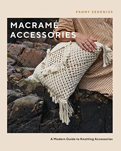 Book cover featuring a hand holding a knotted macramé bag.
