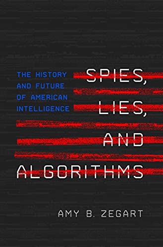 Book cover with bold red and blue text: "Spies, Lies, and Algorithms.