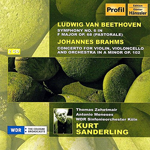 CD cover with green stones, composer names, and conductor Kurt Sanderling’s portrait.