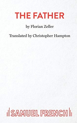 Play script cover for "The Father" by Florian Zeller, red text on white.