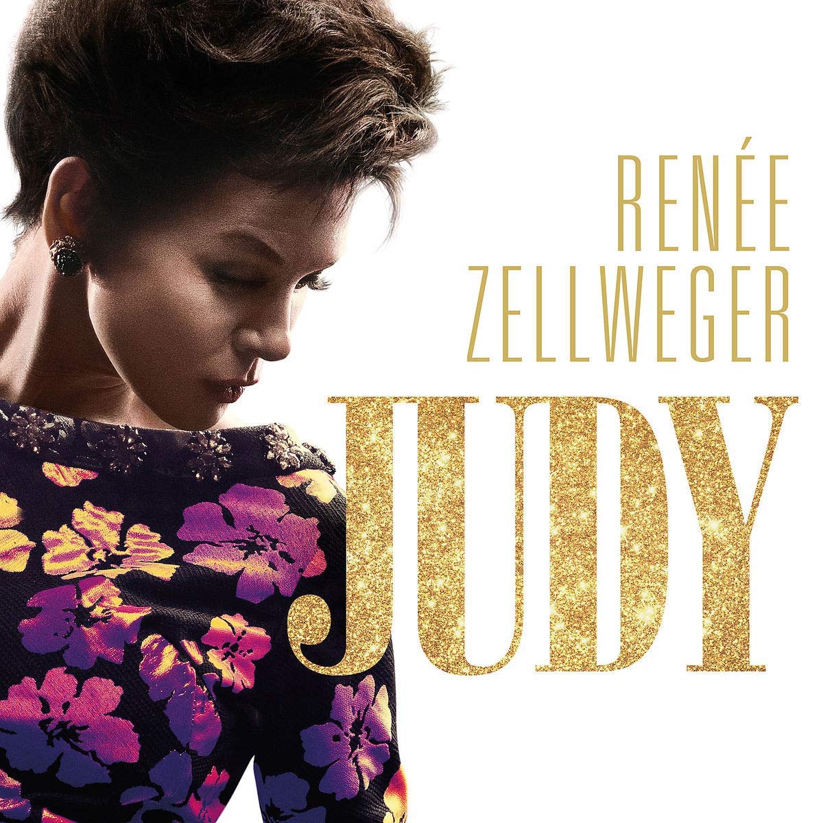 "CD cover featuring Renée Zellweger in a floral dress, with 'Judy' in gold text."