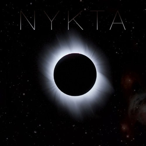 Dark album cover with a solar eclipse and the title “NYKTA”.