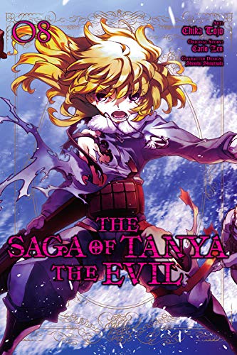 Manga cover featuring a young blonde girl in a military uniform, snow background.