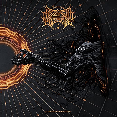 CD cover: robotic arm reaching into a dark, swirling vortex.