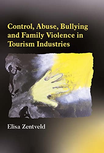 Book cover depicting silhouettes, a handprint, and text about abuse in tourism.