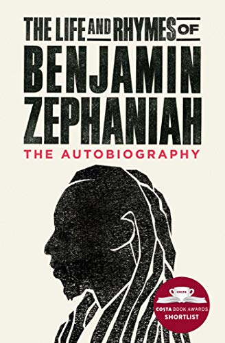 Book cover with bold black text and a silhouette of Benjamin Zephaniah on cream.