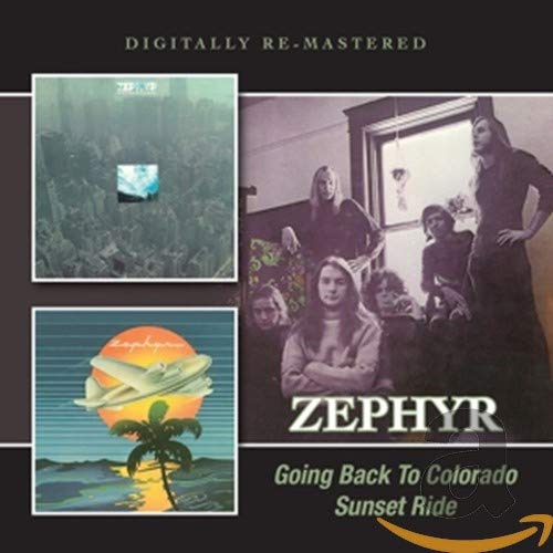 CD cover for Zephyr’s “Going Back To Colorado / Sunset Ride” with band photo.