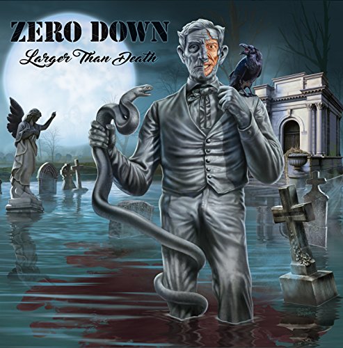 Album cover: undead man with snake, crow, and gothic graveyard scene.