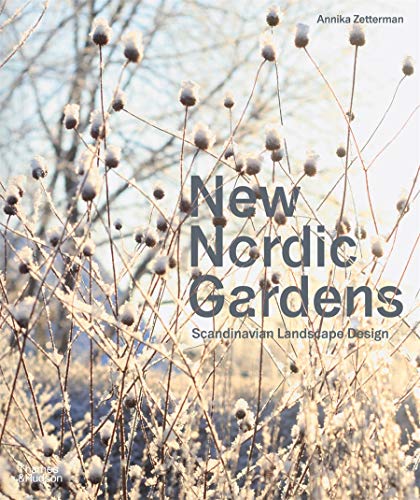 Book cover: "New Nordic Gardens" with frosted plant stalks in focus.