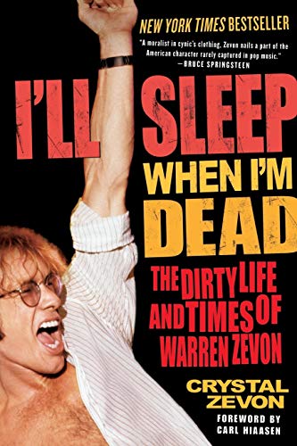 Book cover featuring Warren Zevon with bold red and yellow title text.