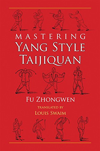 Red book cover with line drawings of people practicing Taijiquan.