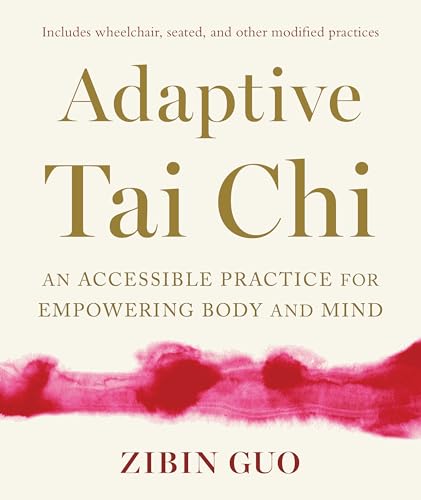 Book cover for "Adaptive Tai Chi" with gold text and pink brushstroke.