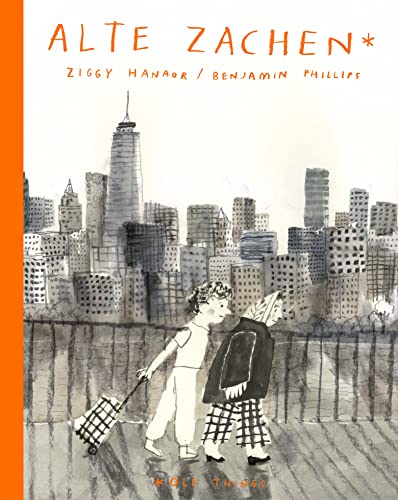 Book cover: watercolor illustration of two figures walking toward a city skyline.