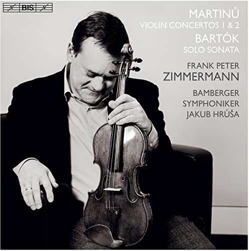 CD cover featuring violinist Frank Peter Zimmermann with his instrument.