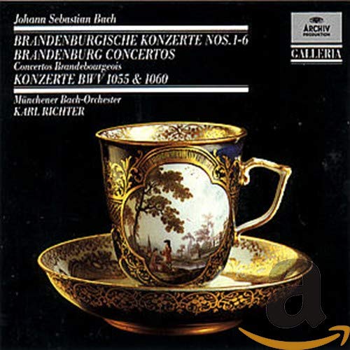 CD cover for Bach’s Brandenburg Concertos featuring a gilded teacup.