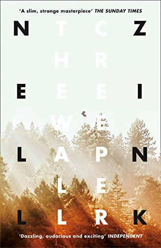 Book cover for “The Wallcreeper” with large, fragmented lettering and forest imagery.