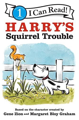 Book cover: dog looking up at a squirrel on a fence.
