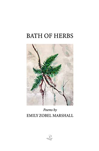Book cover: "Bath of Herbs" with a painted fern branch illustration.