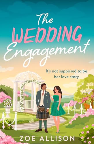 Book cover: couple in formal wear near a gazebo, pink blossoms.