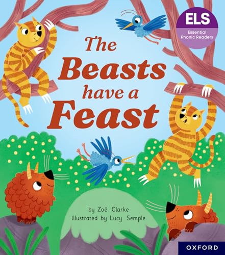 Book cover featuring colorful cartoon animals in a forest with the title "The Beasts have a Feast".