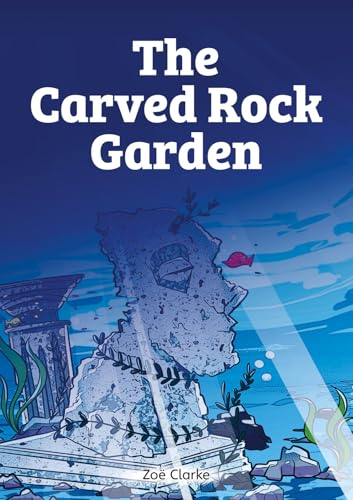 Book cover depicting an underwater carved rock garden with ruins and fish.