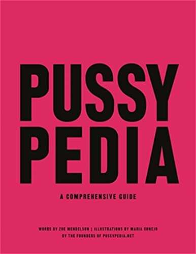 Book cover with bold black text PUSSYPEDIA on a solid bright pink background.