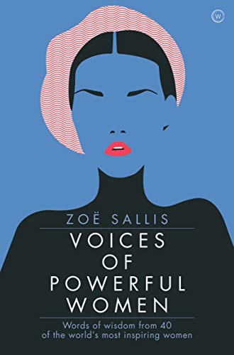 Book cover: stylized portrait of a woman with title "Voices of Powerful Women".
