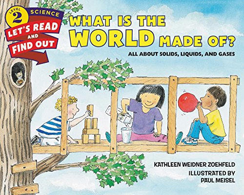 Book cover depicting children playing with solids, liquids, and gases.