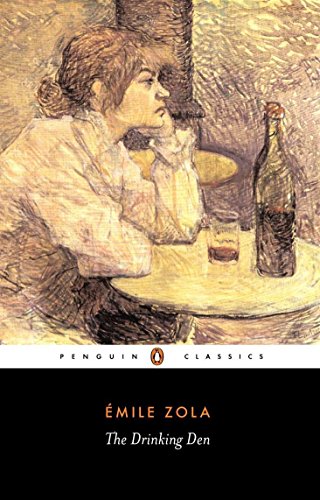 Penguin Classics book cover: “The Drinking Den” by Émile Zola, painting of a woman.