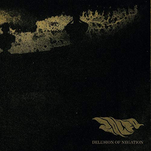 Black album cover with gold text and abstract design elements in the corners.