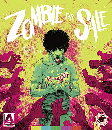 Illustrated Blu-ray cover art showing a zombie surrounded by reaching hands on yellow background.