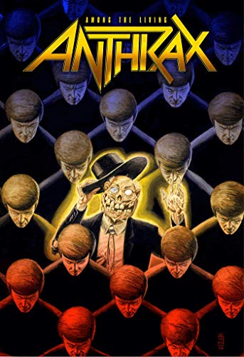 Album cover for Anthrax: Among The Living, featuring a zombie and crowd.