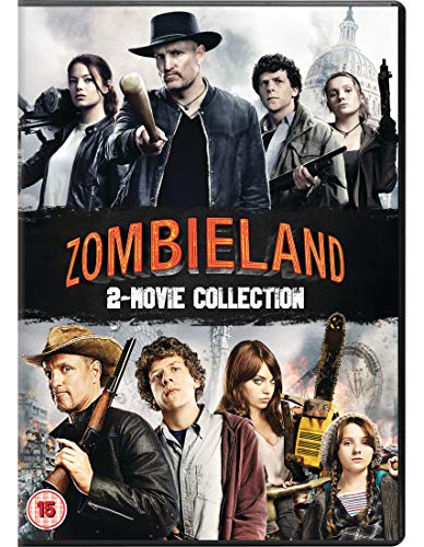 DVD cover for Zombieland 2-movie collection featuring the main cast with weapons.