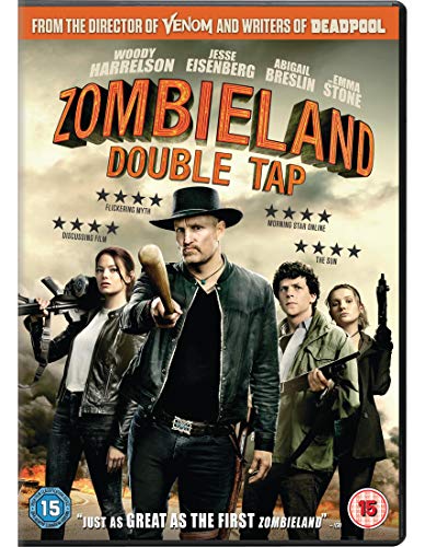 Zombieland Double Tap DVD cover with cast members holding weapons.