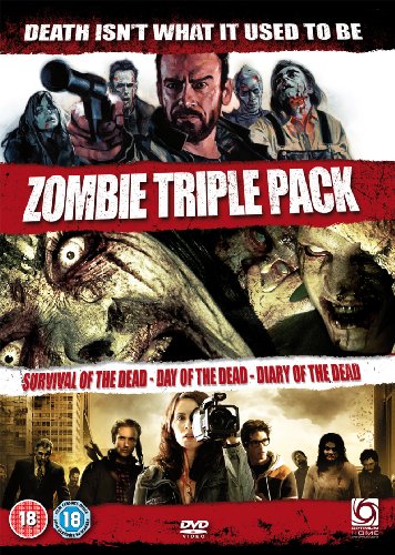DVD cover for "Zombies Triple Pack" featuring zombie and human faces.
