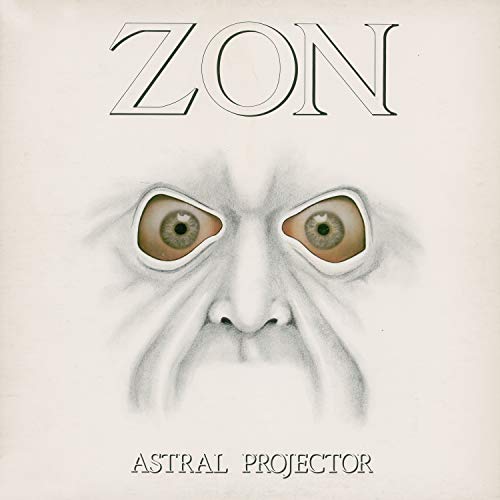 Album cover for Zon’s "Astral Projector" featuring a sketched, intense face.