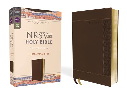 Brown leatherette Bible with gold-edged pages, shown with its decorative box.