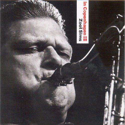 "Album cover featuring a black-and-white photo of a man playing a saxophone."