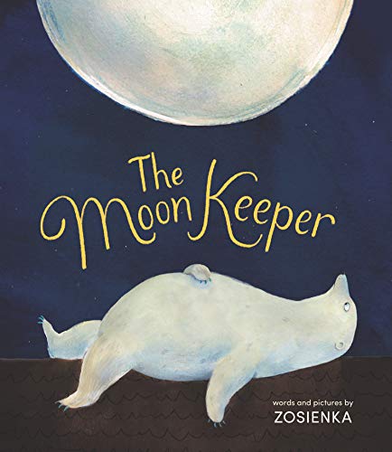 Book cover: a white bear looks up at a large, bright moon.