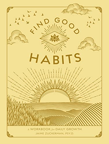 Workbook cover with sun, grass, clouds, and text “Find Good Habits”.