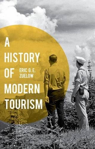 Book cover: "A History of Modern Tourism" with figures overlooking landscape.