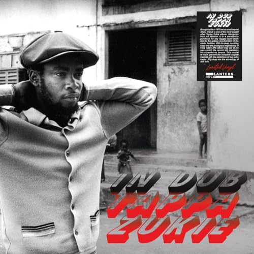 Vinyl record cover featuring a man in a cap and red text: "Zukie, In Dub".